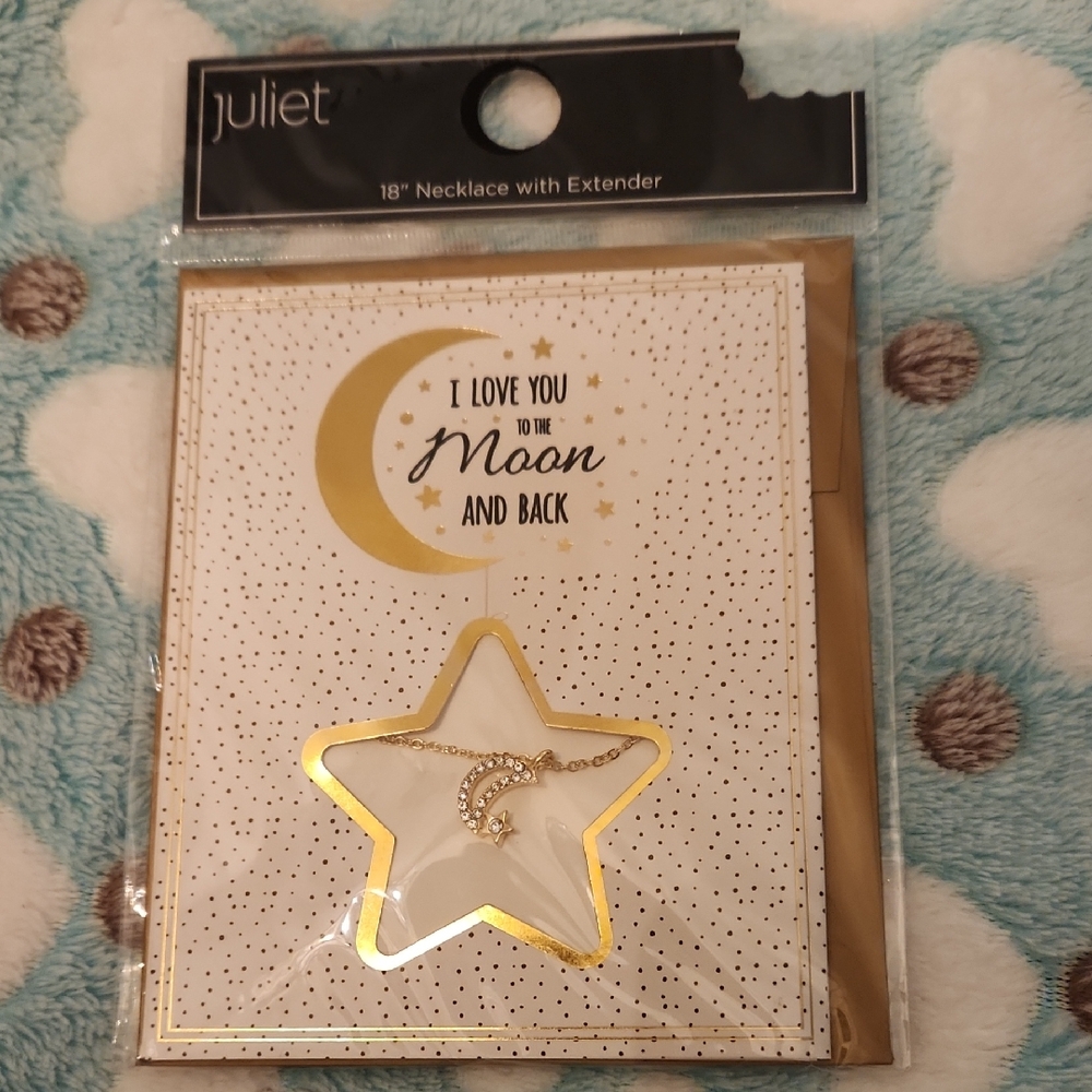 Juliet Gold Tone Moon Necklace